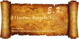 Elischer Kornél névjegykártya